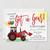 Aankondiging tractor Birthday Party (Voorkant)