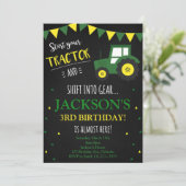 Aankondiging tractor, uitnodiging voor trekkers (Staand voorkant)