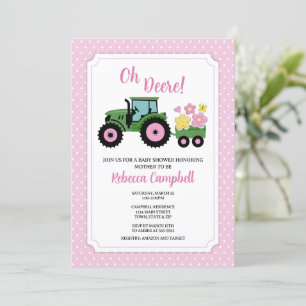 Aankondiging tractorvoertuig Baby shower, tractorm