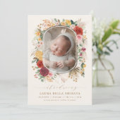 Aankondiging tropische Boho Pampas Flower Birth (Staand voorkant)