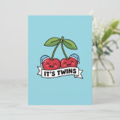 Aankondiging Tweeling Jongens Het is Tweeling Kers (Staand voorkant)