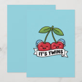 Aankondiging Tweeling Jongens Het is Tweeling Kers (Voorkant / Achterkant)