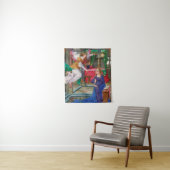 Aankondiging uit een middeleeuwse kunstillustratie wandkleed (In situ)