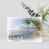 Aankondiging uitnodiging RSVP Beach Wedding (Staand voorkant)