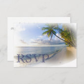 Aankondiging uitnodiging RSVP Beach Wedding (Voorkant / Achterkant)