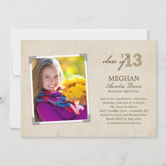 Aankondiging/uitnodiging van het Afstuderen van d Kaart (Voorkant)