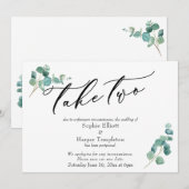 Aankondiging uitstel huwelijk 'Take Two Eucalyptus (Voorkant / Achterkant)