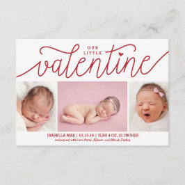 Aankondiging Valentijnsdag geboorte met foto's