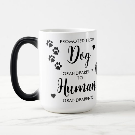 Aankondiging van Aangepaste Baby voor grootouders Magische Mok (Links)