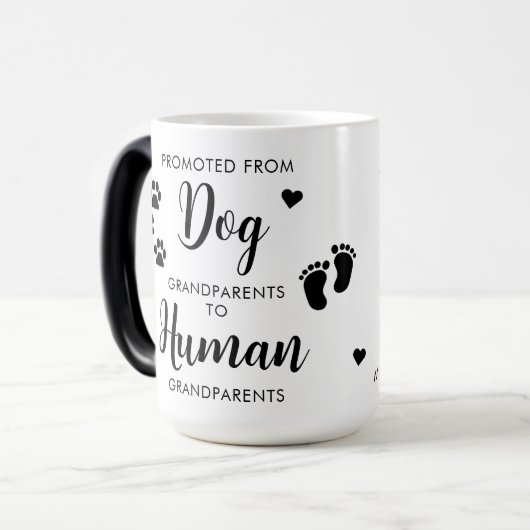 Aankondiging van Aangepaste Baby voor grootouders Magische Mok (Voorkant links)