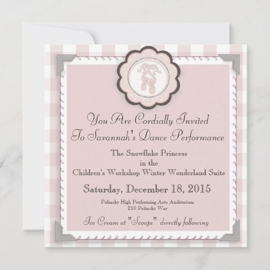 Aankondiging van aangepaste balletprestaties - (Voorkant)