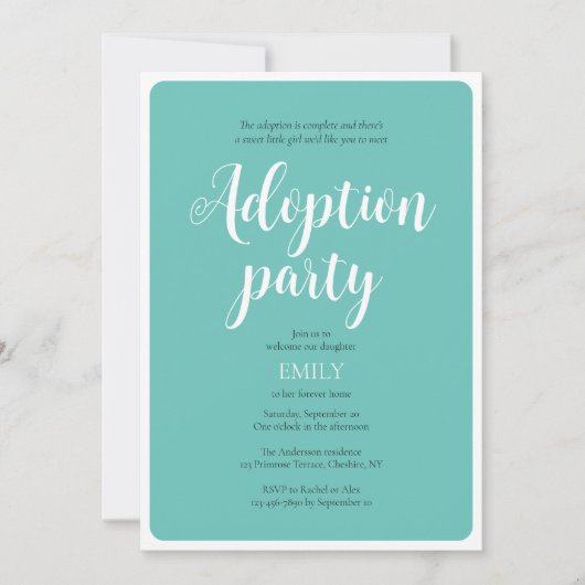 Aankondiging van adoptiepartij (Voorkant)