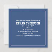 Aankondiging van afstuderen 3 Foto-collage in blau (Achterkant)