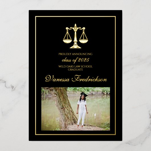 Aankondiging van afstuderen aan de rechtenfacultei (Voorkant)