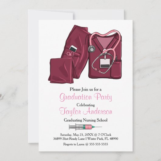 Aankondiging van afstuderen aan de verpleegsterssc (Voorkant)