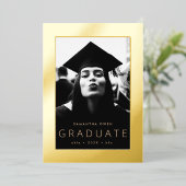 Aankondiging van afstuderen goudolie aan de rand (Staand Voorkant)