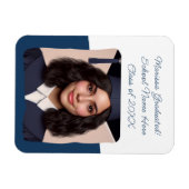 Aankondiging van afstuderen met eigen foto en typo magneet (Horizontaal)
