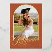 Aankondiging van afstuderen met Terracotta Graduat (Voorkant)