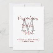 Aankondiging van Afstuderen, Naam Burgundy Wit Gri (Voorkant)