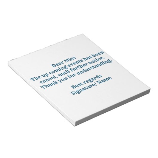 AANKONDIGING VAN afstuderen. NOTITIEBLOK (Schuin)