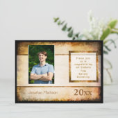 Aankondiging van afstuderen Parchment Foto-uitnodi (Staand voorkant)