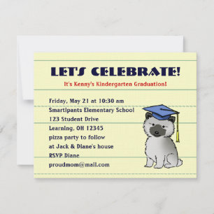 Aankondiging van afstuderen van Keeshond Puppy