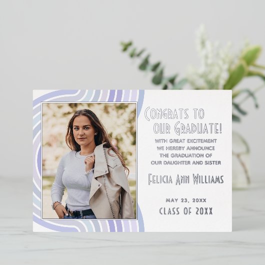 Aankondiging van Afstuderen van Lavender Violet Go (Staand Voorkant)