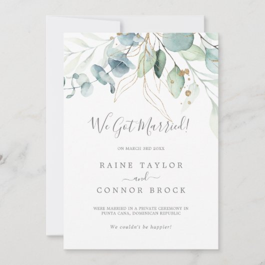 Aankondiging van Airy Greenery en Gold Leaf Elopem (Voorkant)