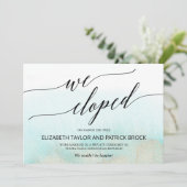Aankondiging van Aqua and Gold Beach Elopement (Staand voorkant)