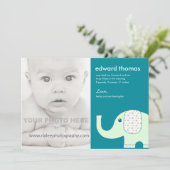 Aankondiging van baby Elephant Phot (Staand voorkant)