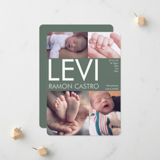 AANKONDIGING VAN baby FOTO-AANKONDIGING (Voorkant / Achterkant in situ)