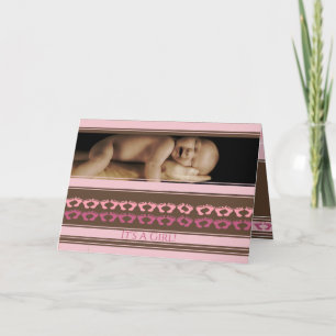 Aankondiging van babymeisje met jouw foto -