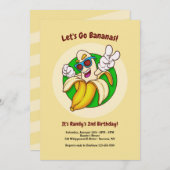 Aankondiging van Bananas Character Birthday Party (Voorkant / Achterkant)