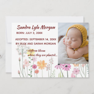 Aankondiging van bewerkbare foto's Floral Adoption