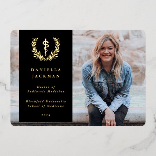 Aankondiging van Black Asclepius Medical Afstudere (Voorkant)