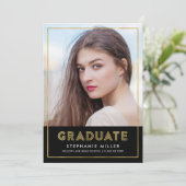 Aankondiging van Black Gold Geometric Photo Afstud (Staand voorkant)