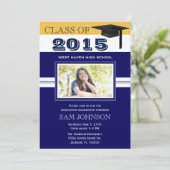 Aankondiging van Blue Afstuderen (Staand voorkant)