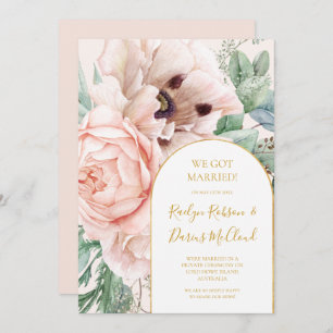 Aankondiging van blush Floral Garden Pastel Elopem