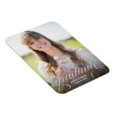 Aankondiging van Chic Silver Script Photo Afstuder Magneet (Rechterzijde)