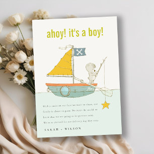 Aankondiging van Cute Ahoy Teddy Bear Sailboat Bab