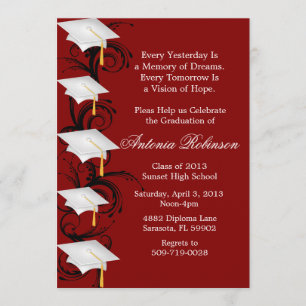 Aankondiging van Cute Elegant Maroon Afstuderen