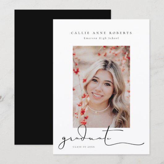 Aankondiging van de Afstuderen van de Foto van Scr (Voorkant / Achterkant)