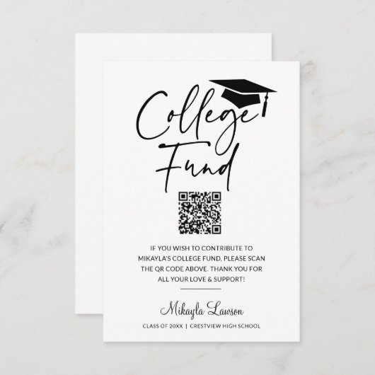 Aankondiging van de Afstuderen van het College-fon (Voorkant / Achterkant)