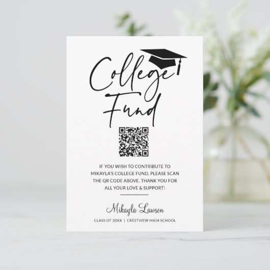 Aankondiging van de Afstuderen van het College-fon (Staand voorkant)