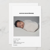 AANKONDIGING VAN DE baby FOTO-KAART (Voorkant / Achterkant)