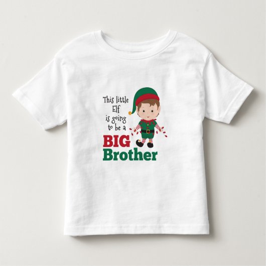 Aankondiging van de Big Brother van Christmas Elf Kinder Shirts (Voorkant)