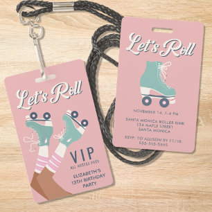 Aankondiging van de Birthday Party van Roller Skat Badge