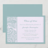 Aankondiging van de blauwe blauwgroen paisleyparti (Voorkant / Achterkant)