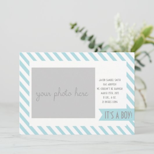 Aankondiging van de blauwe stripper Birth (Staand voorkant)