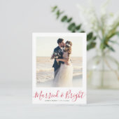 AANkondiging van de bruiloft door MARRIED & BRIGHT Briefkaart (Staand voorkant)